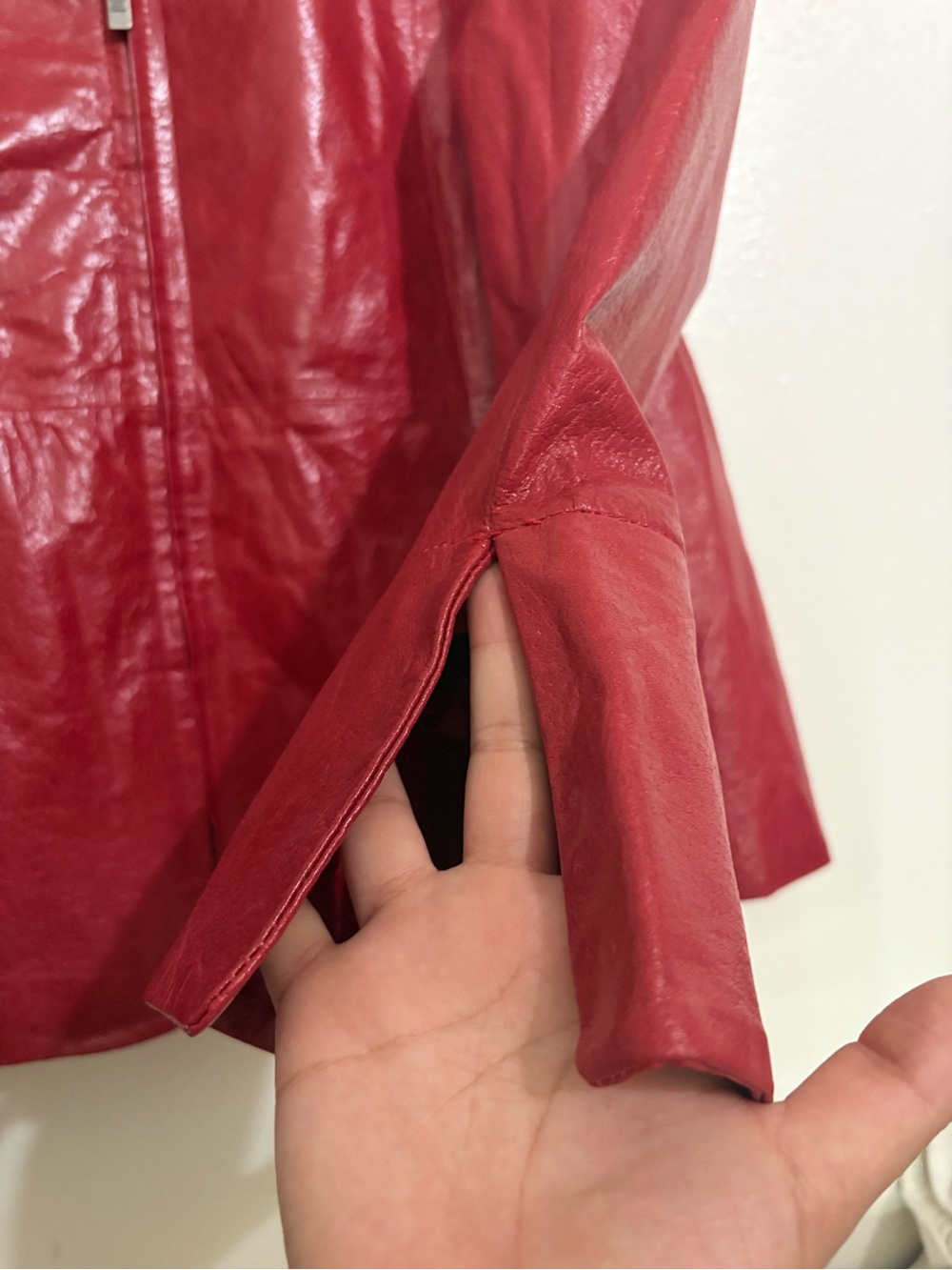 Pamela McCoy Y2K Red Leather Jacket in Large - Picture 4 of 10